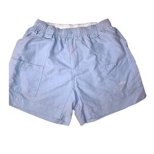 AFTCO Mens M01 Original Fishing Shorts Light Blue Nylon Cargo Size 38